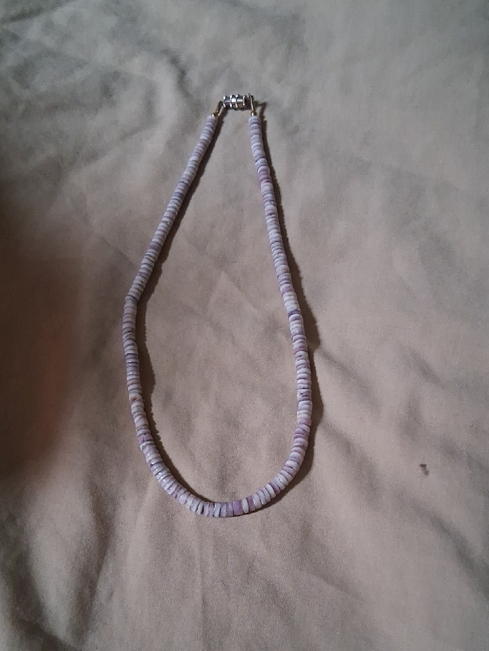Handcrafted Lavender Shell Bead Necklace - Women's Jewelry